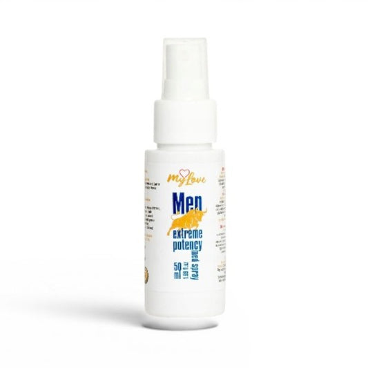 Spray MYLOVE Men Extreme Potency Med Spray, pentru creșterea potenței și lubrifiere, cu efect de încălzire, miros de cafea, 50 ml
