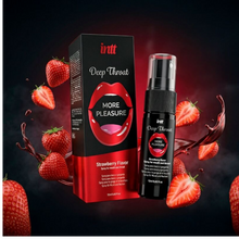 Spray pentru sex oral adânc INTT Deep Throat - More Pleasure, cu aromă de căpșuni, 12 ml
