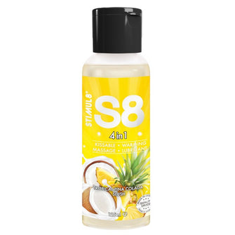 Lubrifiant Stimul8 S8 - 4 in 1, pentru corp, gel masaj, lubrifiant, pina colada, 125 ml