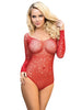 Lenjerie sexy teddy Subblime 952303, tip plasa, rosu, marime universala