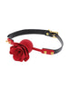Căluș TABOOM Ball Gag Wild Roses pentru jocuri erotice BDSM, cu bilă din silicon și trandafir decorativ, culoare negru cu roșu