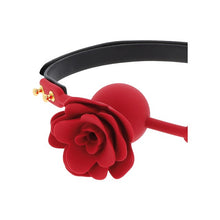 Căluș TABOOM Ball Gag Wild Roses pentru jocuri erotice BDSM, cu bilă din silicon și trandafir decorativ, culoare negru cu roșu