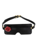 Mască TABOOM Blindfold Wild Roses pentru jocuri erotice BDSM, cu trandafir decorativ, din piele ecologică, culoare negru cu roșu