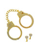 Cătușe TABOOM Diamond Wrist Cuffs, design cu strasuri încrustate și 2 chei în formă de inimă, mărime reglabilă, culoare auriu
