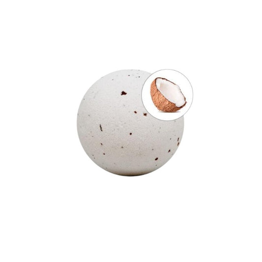 Bombă de baie efervescentă TALOKA Coco Bath Bomb, pentru băi erotice în cuplu, cu aromă de cocos și petale de trandafir, 150 g