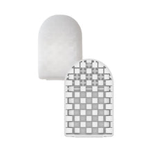 Masturbator de unică folosință TENGA Pocket Block Edge, din TPE cu textură cubică pentru stimulare unică, alb