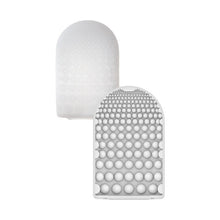 Masturbator de unică folosință TENGA Pocket Click Ball, din TPE cu textură sferică pentru stimulare unică, alb