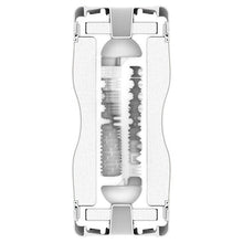 Masturbator manual TENGA Premium Dual Sensation Cup, cu 2 canale texturate pentru stimulare intensă, albastru și auriu