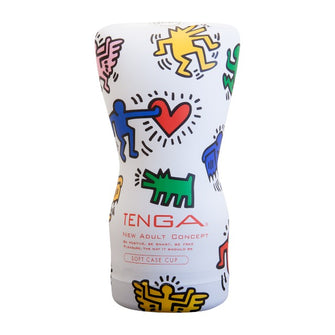 Masturbator manual TENGA Soft Case Cup, din material elastic, pentru exerciții de întârzierea ejaculării, alb