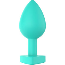 Plug anal TOYJOY Anal Play Booty Sweethearts, cu mesaj „Your Ass is Mine” pe baza în formă de inimă, diametru 3.5 cm, verde