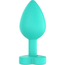 Plug anal TOYJOY Anal Play Booty Sweethearts, cu mesaj „Your Ass is Mine” pe baza în formă de inimă, diametru 3.5 cm, verde