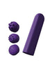 Stimulator clitoris TOYJOY Designer Pocket Stimulator, cu 3 capete interschimbabile, 12 funcții de vibrație, silențios, mov