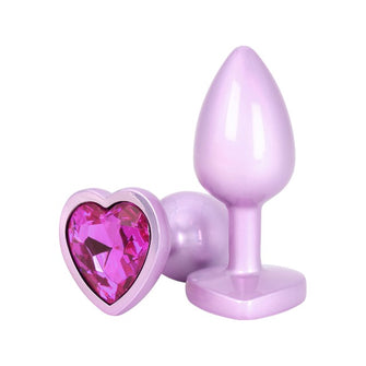 Plug anal TOYJOY Time to Shine, din aluminiu, cu bază în formă de inimă, lungime 7 cm, diametru 2.6 cm, culoare roz (10673P)