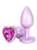 Plug anal TOYJOY Time to Shine, din aluminiu, cu bază în formă de inimă, lungime 7 cm, diametru 2.6 cm, culoare roz (10673P)
