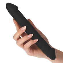 Dildo cu două capete TOYZ4LOVERS Double Joy, din silicon hipoalergenic, lungime 23 cm, diametru 3 cm, negru