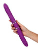 Vibrator dublu TOYZ4LOVERS Elys Cupid Arrow, cu 2 capete pentru jocuri în cuplu, cu telecomandă, 35 cm, mov