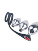 Set plug anal TOYZ4LOVERS Elys Pleasure Bully, 3 dopuri anale cu inel detașabil pentru penis, lungimi 5 - 6.9 cm, argintiu cu negru
