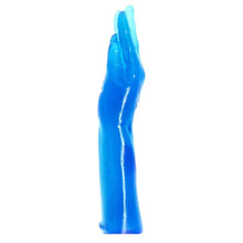 Dildo TOYZ4LOVERS Extreme Mania, în formă de mână, pentru fisting, lungime 28 cm, diametru 6.5 cm, albastru transparent