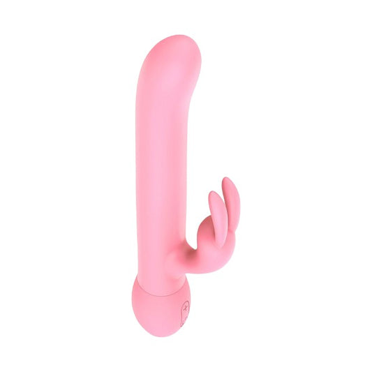 Vibrator rabbit TOYZ4LOVERS Funny Madness Femme Toys, cu vibrații multiple, rezistent la apă, lungime 22.7 cm, roz