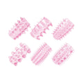 Set manșoane pentru penis TOYZ4LOVERS Pleasure, pentru stimulare intensă și îngroșare, cu 6 tipuri de striații, roz transparent