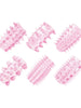 Set manșoane pentru penis TOYZ4LOVERS Pleasure, pentru stimulare intensă și îngroșare, cu 6 tipuri de striații, roz transparent