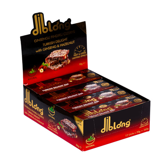Cutie 12 afrodisiace premium, DIBLONG - TURKISH DELIGHT BAR, potenta, erectie, intarziere ejaculare si cresterea libidoului barbatilor, 100% natural, 360 gr