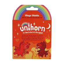 Stimulator clitoris UNIHORN Blaze Diablo, în formă de unicorn cu coarne de diavol, 10 funcții de vibrație, 10 funcții de mișcare, roșu