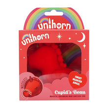 Stimulator clitoris UNIHORN Cupid’s Beau, în formă de unicorn, 10 funcții de vibrație, 10 funcții de mișcare, roșu