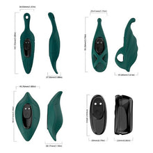 Vibrator clitoris URBAN SKY Female Vibrator and Sleeves Set, cu 3 huse detașabile, 9 funcții de vibrație, rezistent la apă, negru cu verde