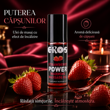 Ulei de masaj EROS Power Warming, cu efect de încalzire, aromă Căpșuni, 100 ml