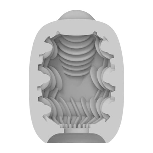 Masturbator 2 în 1 VIBEGGS Ribs Delight, efect autolubrifiant, vibrator bullet inclus, utilizat și ca stimulator clitoris, gri