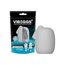 Masturbator 2 în 1 VIBEGGS Twisty Tongues, efect autolubrifiant, vibrator bullet inclus, utilizat și ca stimulator clitoris, gri