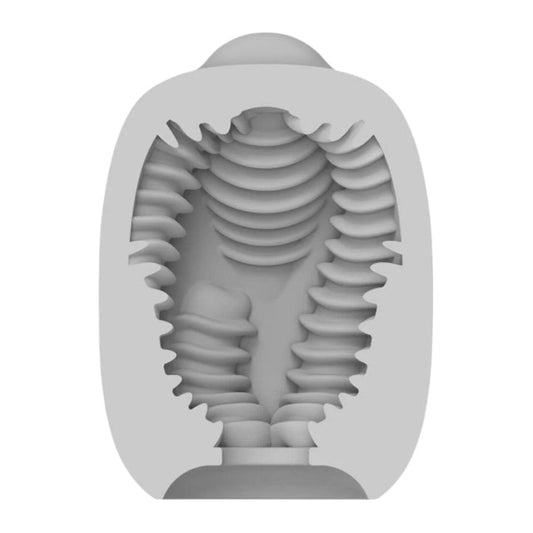 Masturbator 2 în 1 VIBEGGS Twisty Tongues, efect autolubrifiant, vibrator bullet inclus, utilizat și ca stimulator clitoris, gri