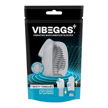 Masturbator 2 în 1 VIBEGGS Twisty Tongues, efect autolubrifiant, vibrator bullet inclus, utilizat și ca stimulator clitoris, gri