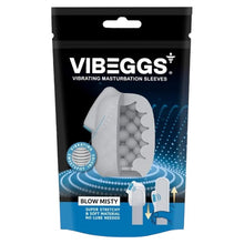 Masturbator 2 în 1 VIBEGGS Blow Misty, efect autolubrifiant, vibrator bullet inclus, utilizat și ca stimulator clitoris, gri