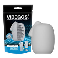 Masturbator 2 în 1 VIBEGGS Candy Curves, efect autolubrifiant, vibrator bullet inclus, utilizat și ca stimulator clitoris, gri