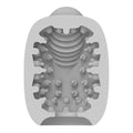 Masturbator 2 în 1 VIBEGGS Naughty Nubs, efect autolubrifiant, vibrator bullet inclus, utilizat și ca stimulator clitoris, gri