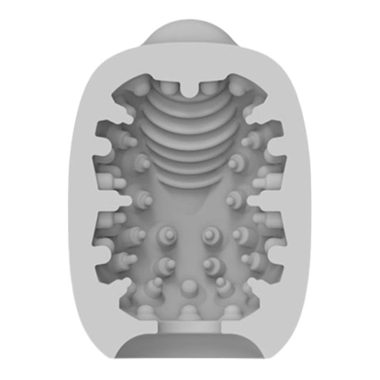 Masturbator 2 în 1 VIBEGGS Naughty Nubs, efect autolubrifiant, vibrator bullet inclus, utilizat și ca stimulator clitoris, gri