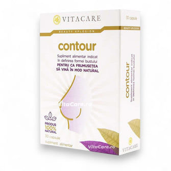 Capsule VITACARE Contour, pentru mărirea, fermitatea și definirea formei sânilor, formulă 100% naturală, 30 bucăți