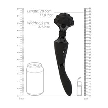 Aparat de masaj dublu VIVE Shiatsu Double-Action Massager Wand, pentru corp și punctul G, 10 funcții de viteză, negru