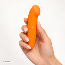 Vibrator LovingJoy - Mini G-Spot Orange, pentru stimulare interna si externa, 12.5 cm