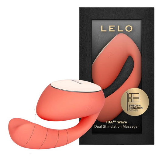 Vibrator dublu LELO IDA WAVE, pentru clitoris și punctul G, control prin aplicație, funcție de rotație, 10 funcții de vibrație, portocaliu