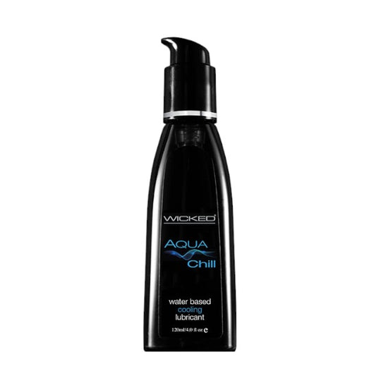 Lubrifiant pe bază de apă WICKED Aqua Chill, formulă inovatoare cu extract de frunză de măslin, efect de răcire, 120 ml