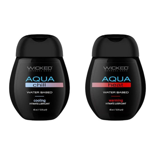 Set 2 lubrifianți WICKED Sensation Kit, formulă inovatoare pe bază de apă, efecte de răcire și încălzire, 2 x 45 ml