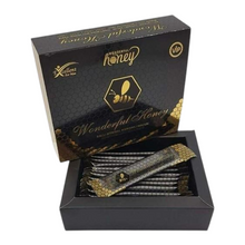 Cutie 12 plicuri miere afrodisiacă unisex WONDERFUL HONEY, pentru libido, potență, erecții puternice și întârzierea ejaculării, 12 x 12 g