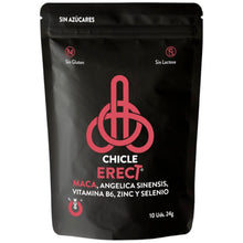 Gumă de mestecat WUG Chicle Erect, pentru erecții puternice și testosteron, cu maca, vitamina B6, zinc și seleniu, fără zahăr, 10 buc