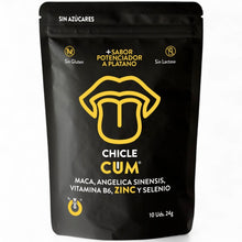 Gumă de mestecat WUG Chicle Cum, pentru volum și calitate spermă, cu maca, zinc și seleniu, cu aromă de banane, 10 buc