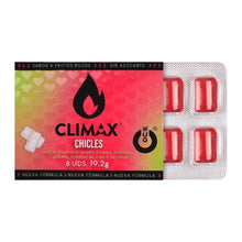Gumă de mestecat WUG Climax, poate ajuta la creșterea libidoului, cu maca, ginseng, seleniu, fără gluten, aromă fructe roșii, 8 buc