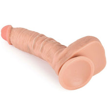 Dildo realist cu testicule XISE Cock Queen Claude, bază cu ventuză pentru fixare, lungime 16.5 cm, culoarea pielii