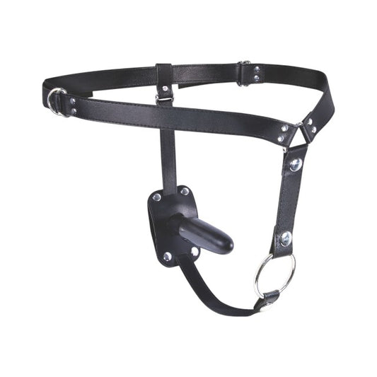 Ham X JOYRIDE Dual Delight Strap-On, cu inel pentru penis și plug anal detașabil, bretele ajustabile, negru